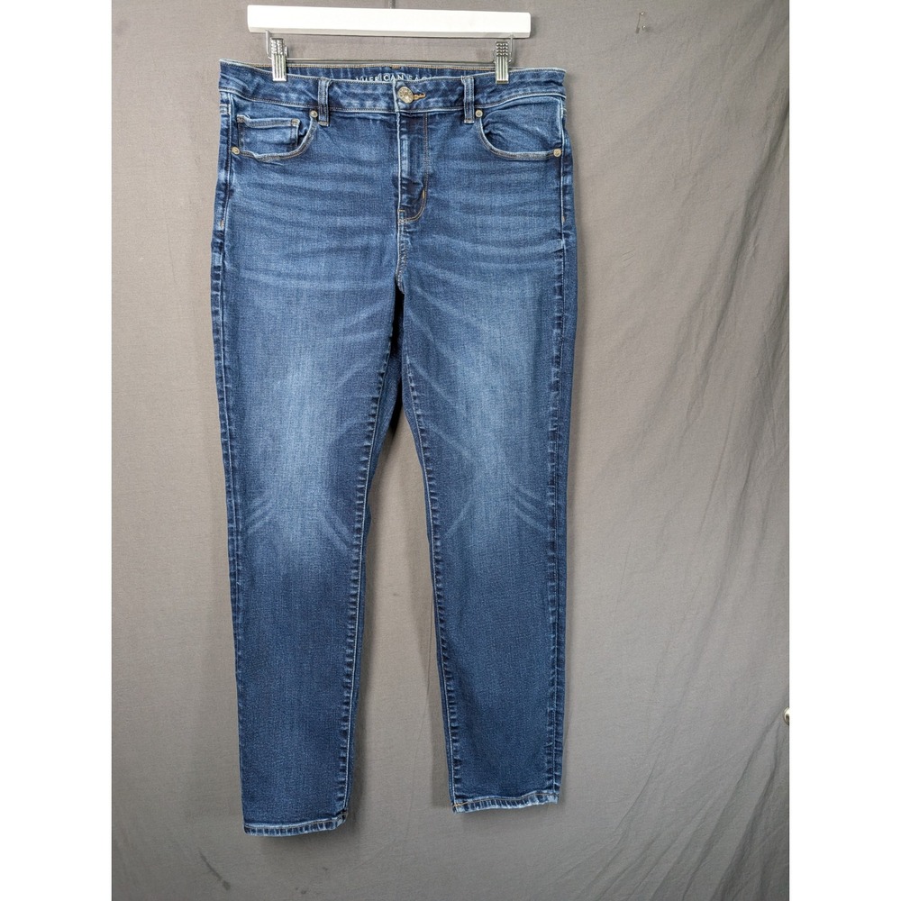 American Eagle Super Stretch Skinny Jeans Blue Denim Womens 14 Regular 6074‎